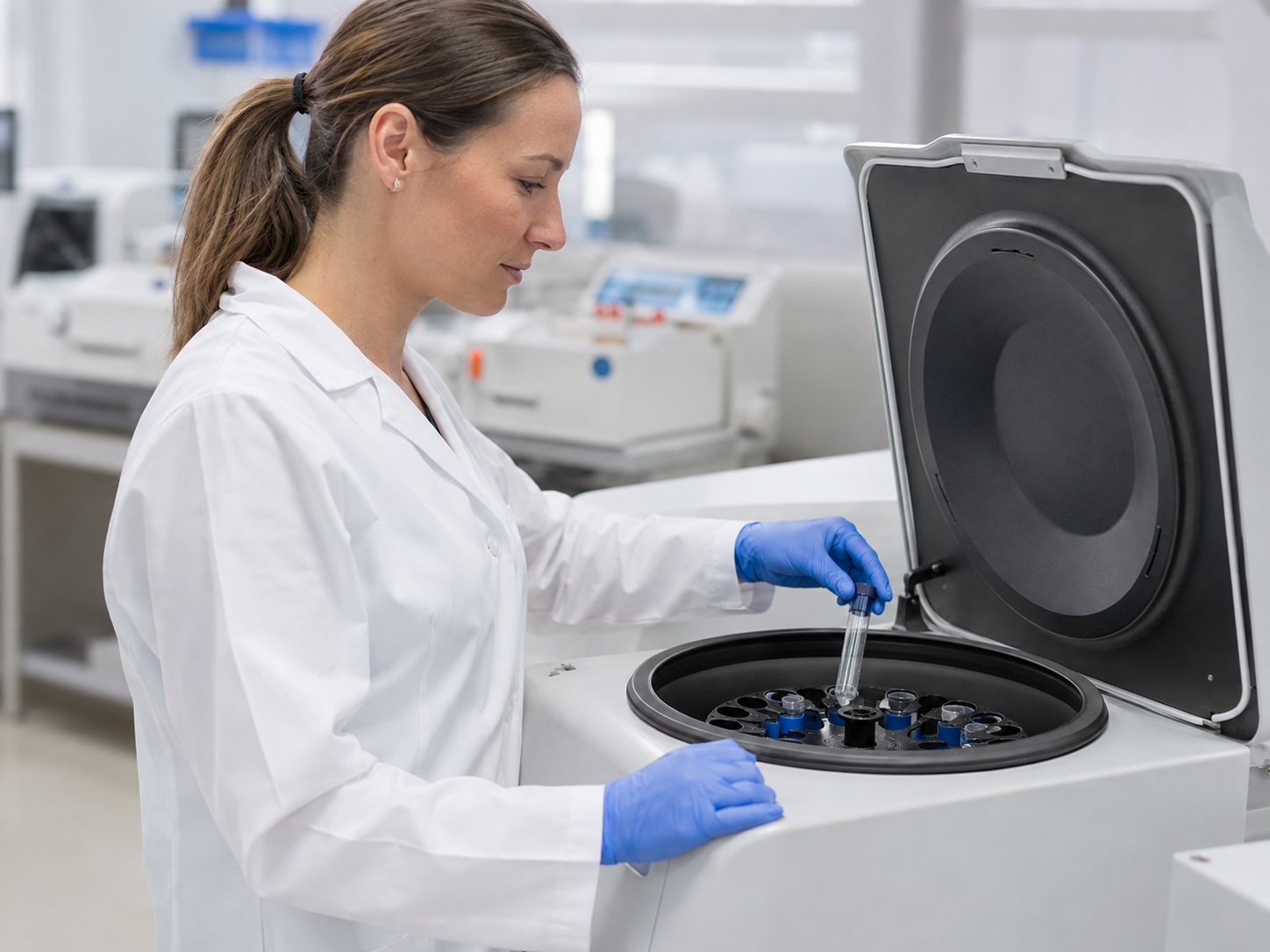 Centrífuga de laboratorio en uso y revisión